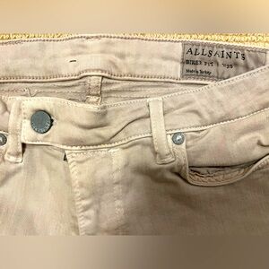 All Saints beige biker jeans size 29. EUC.